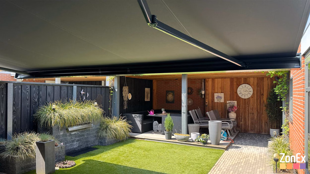 Woning Enschede Zonnescherm Weinor Antraciet