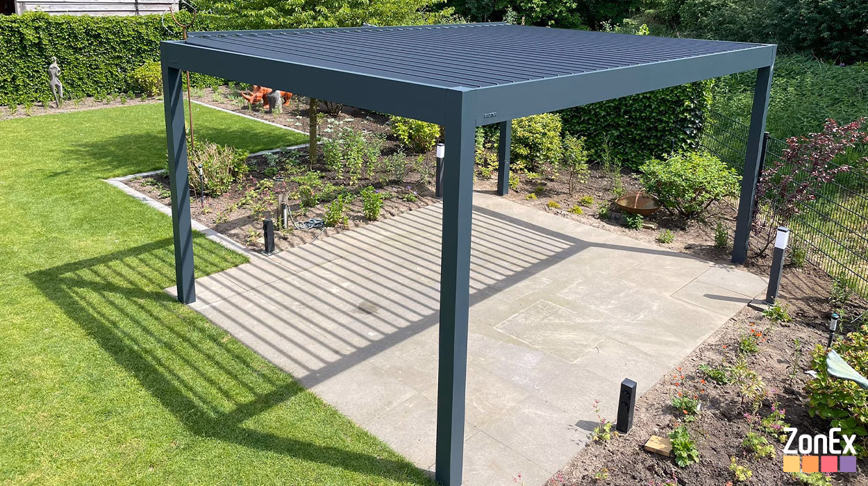 ZONEX 2024 vrijstaand lamellendak overkapping woning enschede 4